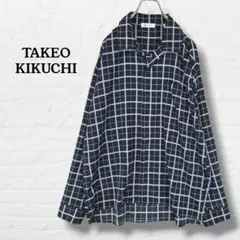 タケオキクチ☆長袖シャツ 格子チェック ビッグシルエット オーバーサイズ【XL】のサムネイル