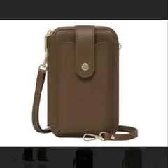 スマホショルダーバッグ ブラウン 合成皮革