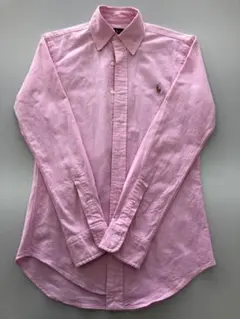 超美品　ラルフローレン　刺繍入り　ピンク　長袖　シャツ　キッズ　サイズXS