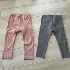 ユニクロ　キッズ　レギンス 10分丈　ピンク グレー 2点セット