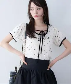 ホルターネックドットトップス　NICE CLAUP