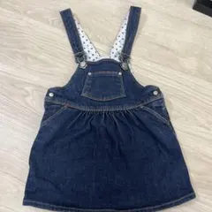 【人気！】PETIT BATEAU デニムジャンバースカート 18M