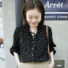 【最終価格】SLOBE IENAスローブイエナ ドットリボンブラウス☆spick