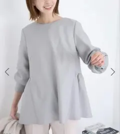 新品 ロペピクニック ペプラムブラウス/セットアップ対応 春色サックス
