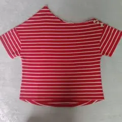 赤と白ストライプ 半袖Tシャツのサムネイル