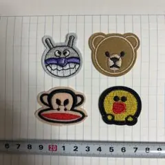 アイロンワッペン　刺繍　4点セット