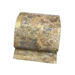 袋帯 地紙に花模様 和太鼓 蝶々 松竹梅 金糸 フォーマル KO-1194