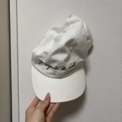 Agnès b. ホワイトキャップ ロゴ刺繍入り