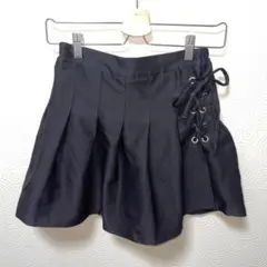 VEHEMENT ブラック　レースアップ　フレアミニスカートパンツ　M