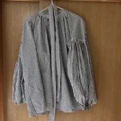 ギンガムチェック バルーンスリーブシャツ