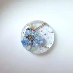再販△】レジン ヘアゴム 菱形と猫ちゃん ブルー◡̈♥︎ アルコール