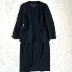 美品✨SANYO ブラック フォーマルスーツ スカートスーツ 大きめサイズ
