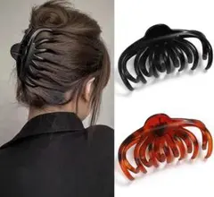 新品 ヘアクリップ 2個セット バンスクリップ 韓国風 大きめ 髪留め まとめ髪