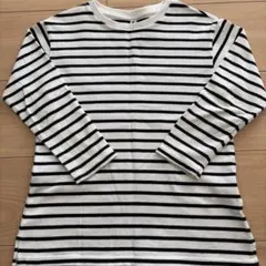 長袖カットソー 白黒ストライプUNIQLO