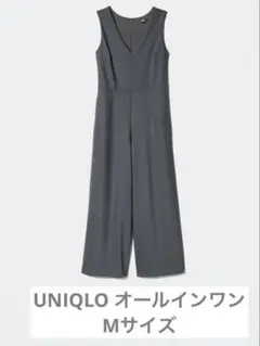 ユニクロ　UNIQLO ジャンプスーツ　オールインワン　グレー　Mサイズ
