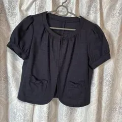 ダークネイビーノーカラージャケット