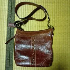 超希少】70s 飴色 肉厚 レザー ショルダーバッグ ハンドクラフト 当時