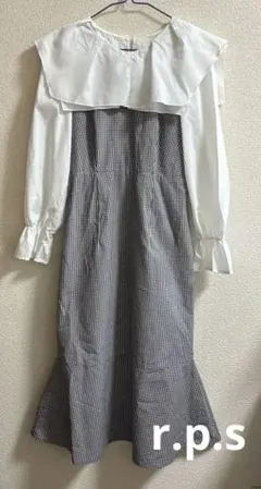 r.p.s ＊ フリル襟付き マーメイドワンピース チェック柄