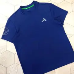 極美品 2023モデル adidas golf モックシャツ ネイビー