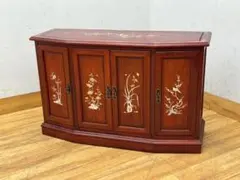 T1416☆美品☆花梨　唐木　中国家具　サイドボード　螺鈿細工　キャビネット