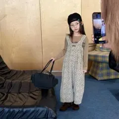 新品未使用*ヒョウ柄オーバーオール コーデュロイ