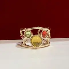 ヴィンテージ デザイン　アクセサリー　リング　指輪　ゴールド　マルチカラー