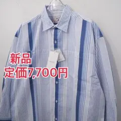 新品 定価7700円 ディスコート レトロ ストライプ オーバーサイズ シャツのサムネイル