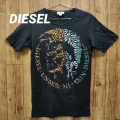 DIESEL ディーゼル レオパードゼブラ 半袖Tシャツ ブラック