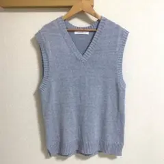 グリーンレーベルリラクシング CMテープヤーン Vネックベスト ライトブルー M