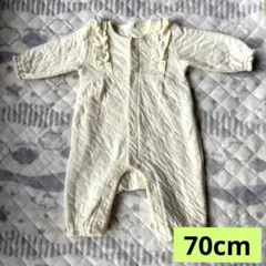 ロンパース　70 ハート　キルト　アイボリー　プレオール