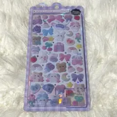 フワフワドロップシール　フロッキーシール　ウサギ　リボン　チェリー　ハート