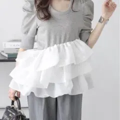 【新品未使用】AMELYバルーンフリルドッキングトップスのサムネイル