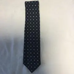 Aquascutumネイビー ダイヤモンドパターン ネクタイ