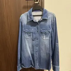 Cheerful ニットデニム長袖シャツ