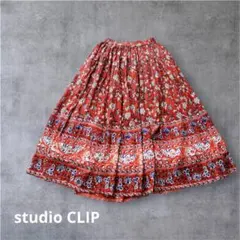 studio CLIP スタジオクリップ　コットンボイルパネル柄スカート　Mのサムネイル