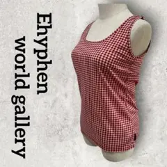 Ehyphen world gallery ギンガムチェック タンクトップ 赤白のサムネイル