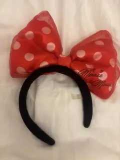 ミニーマウス 赤ドットリボンカチューシャ