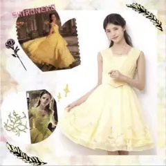 新品未使用紙タグ付き ディズニー公式 実写 美女と野獣 ベル ドレス ワンピース