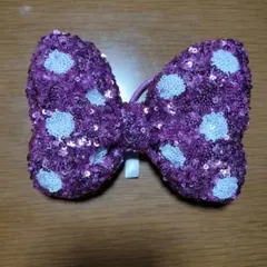 ディズニー ヘアゴム リボン スパンコール ピンク ミニー スクバ ワッペ