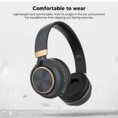 ワイヤレス ヘッドホン 高音質 音楽 イヤホン マイク付き 通話可能 防水 黒