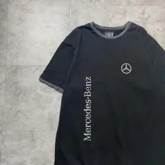 メルセデスベンツ　プリント　エンブレム　ブラック　黒　リンガーネック　Tシャツのサムネイル