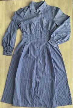GU ストライプシャツワンピース ブルー Mサイズ