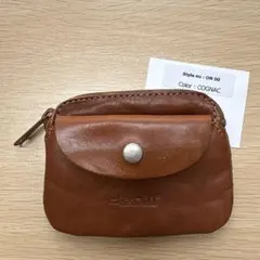 h6 難あり　本革Haruf ブラウン レザー コインケース　小銭入れ