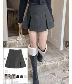 インパン裏地付ボックスプリーツフレアミニスカート[mei41] grl