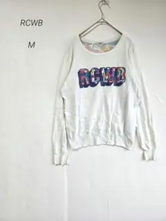 ロデオクラウンズワイドボウル　長袖セーター　トップス　M　花柄　フラワー　白のサムネイル