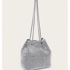チェック柄 巾着型ショルダーバッグ