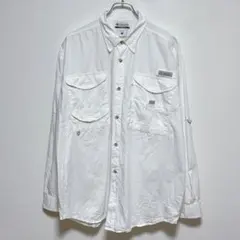 コロンビア PFG フィッシングシャツ 白 L オーバーサイズ 2way 長袖