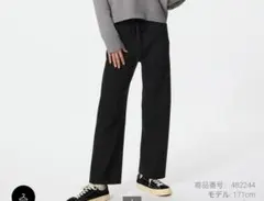 UNIQLO ユニクロ ウォッシャブルニットリブパンツ Mブラック　黒 普通丈