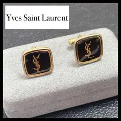 イヴ・サンローラン カフス カサンドラ ブラック ゴールド カフリンクス
