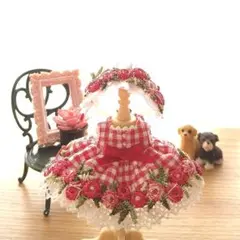 小さいサイズ♡小薔薇いっぱい♪ワンピース＆ヘッドドレス♡メルカリ便♪のサムネイル